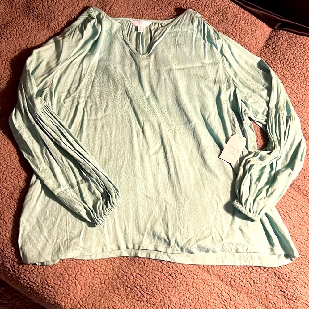🔥UNIQUE MINT L/S THIN BLOUSE